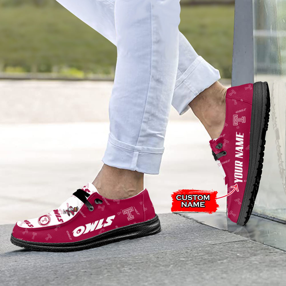 Temple Owls personalisierte H-D-Sportschuhe – individuelles Namensdesign
