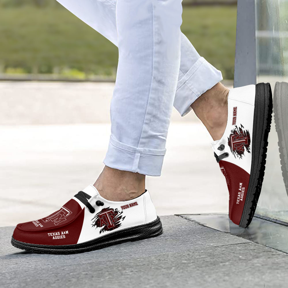 Texas A&M Aggies personalisierte H-D-Sportschuhe – individuelles Namensdesign