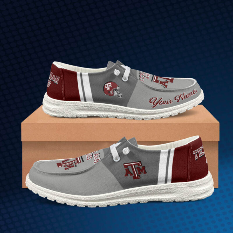 Texas A&M Aggies personalisierte H-D-Sportschuhe – individuelles Namensdesign