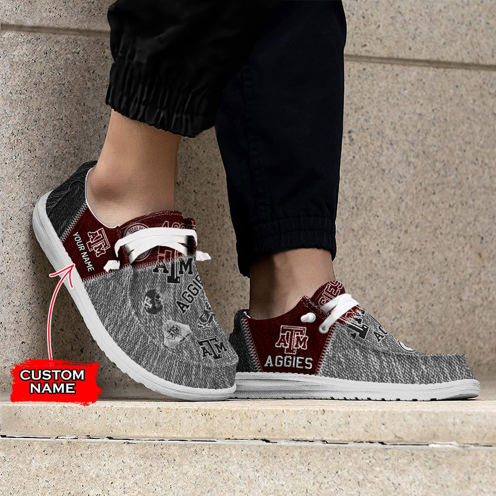 Texas A&M Aggies personalisierte H-D-Sportschuhe – individuelles Namensdesign