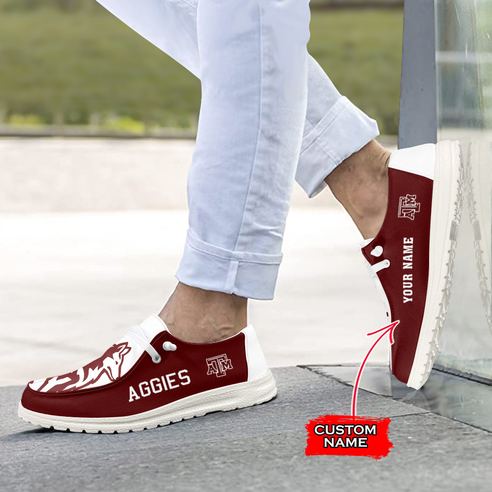Texas A&M Aggies personalisierte H-D-Sportschuhe – individuelles Namensdesign
