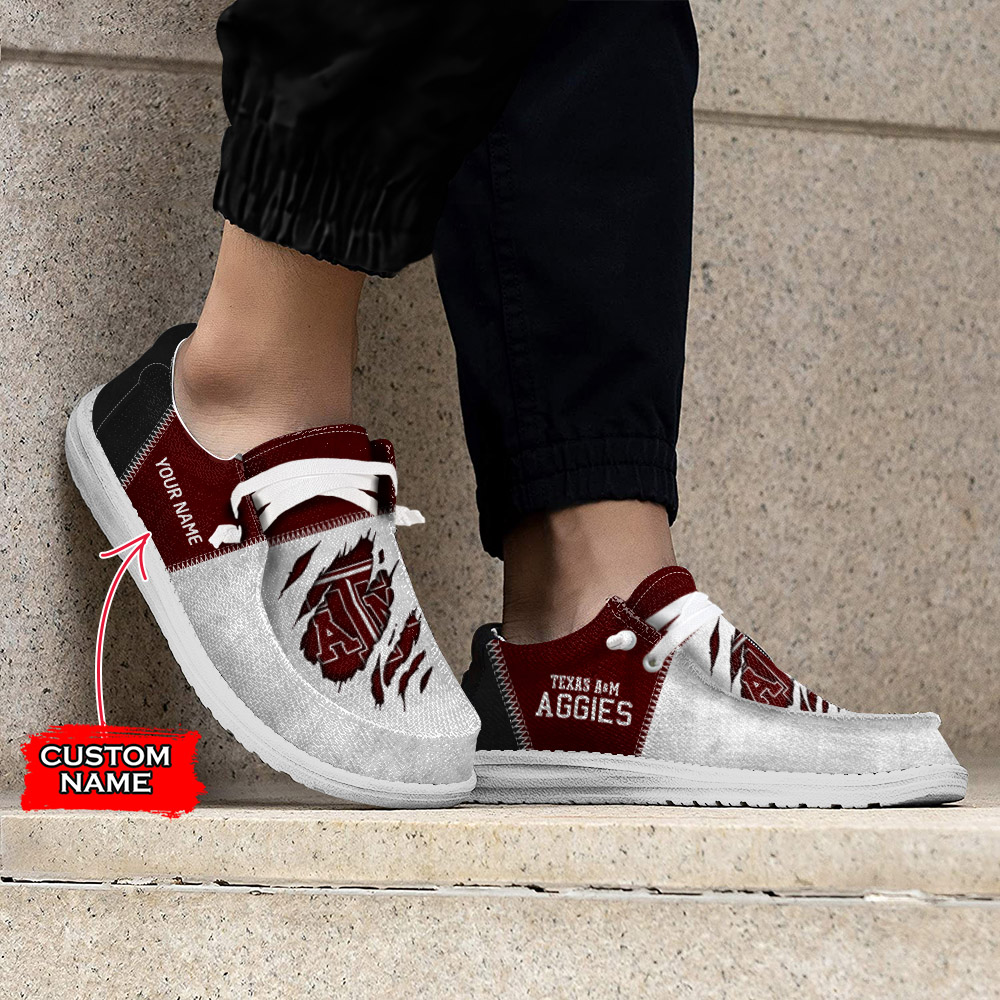Texas A&M Aggies personalisierte H-D-Sportschuhe – individuelles Namensdesign