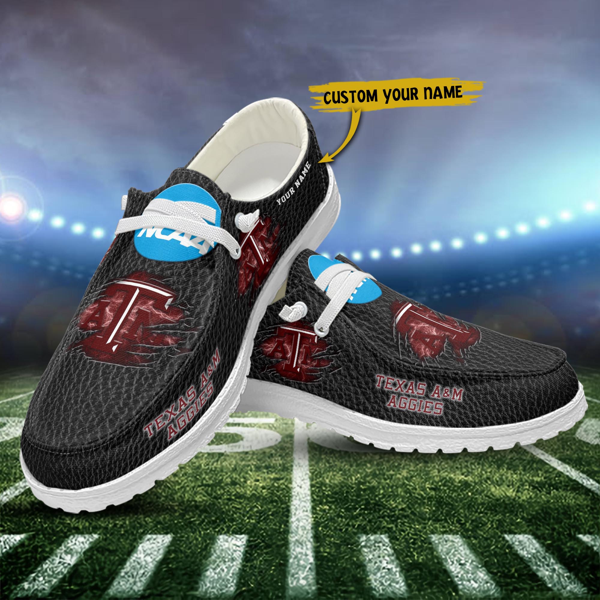 Texas A&M Aggies personalisierte H-D-Sportschuhe – individuelles Namensdesign