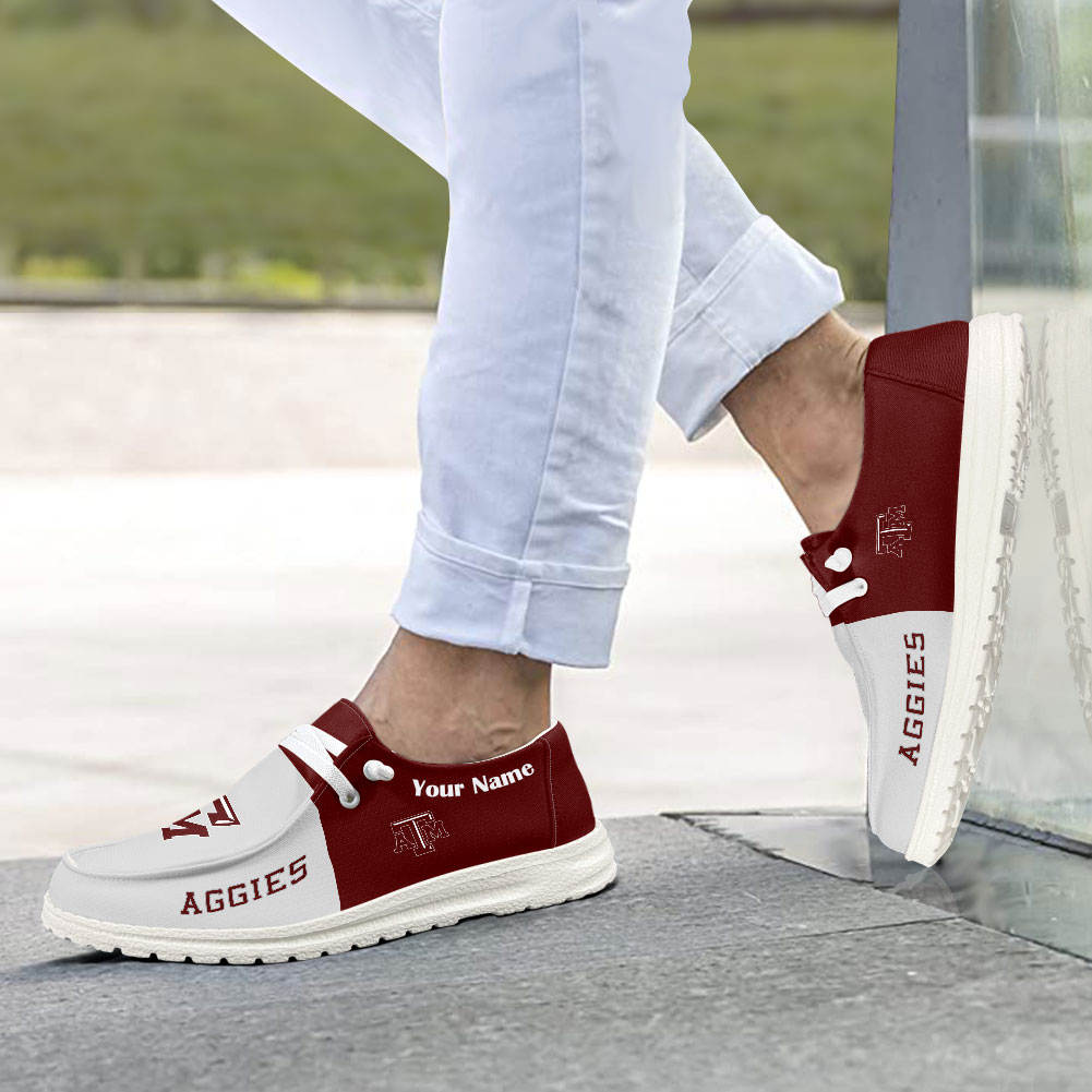 Texas A&M Aggies personalisierte H-D-Sportschuhe – individuelles Namensdesign