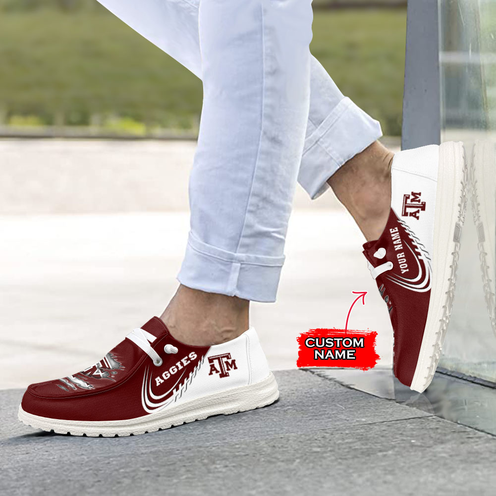 Texas A&M Aggies personalisierte H-D-Sportschuhe – individuelles Namensdesign