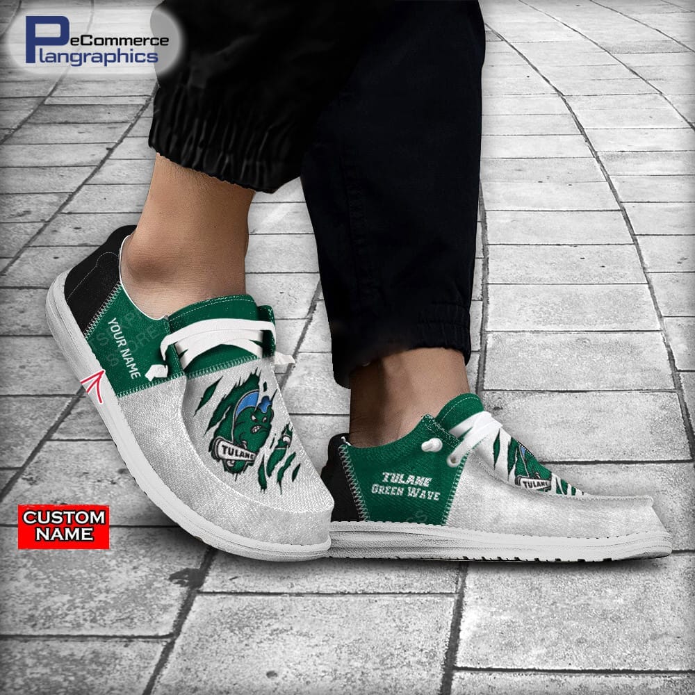 Tulane Green Wave H-D-Schuhe mit individuellem Namen