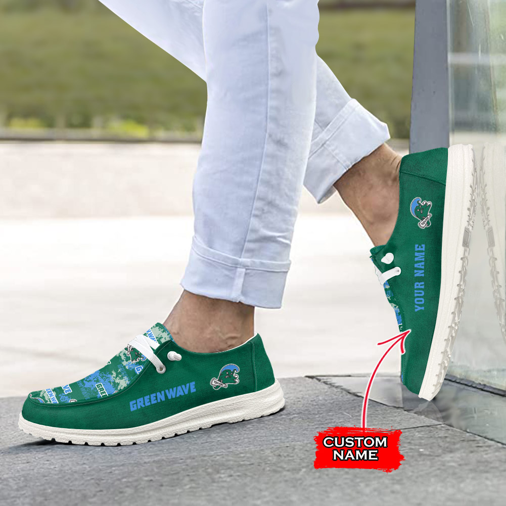 Tulane Green Wave H-D Shoes Wally Herren-Slipper zum Schnüren für Männer und Frauen