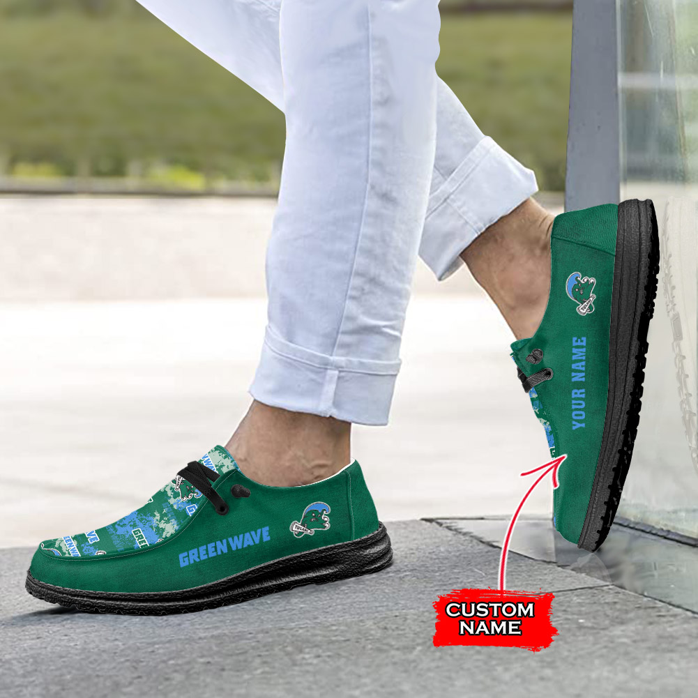 Tulane Green Wave H-D Shoes Wally Herren-Slipper zum Schnüren für Männer und Frauen