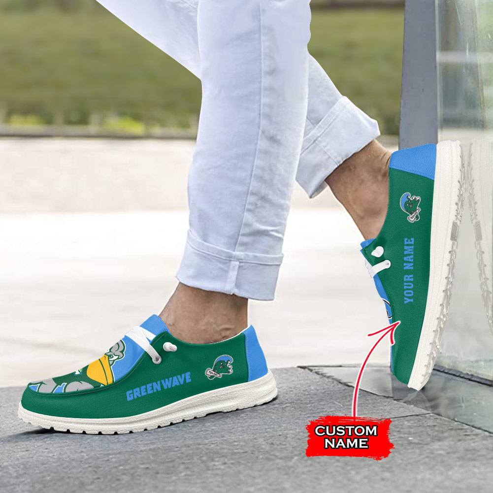 Tulane Green Wave personalisierte H-D-Sportschuhe – individuelles Namensdesign
