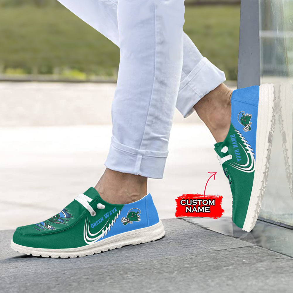 Tulane Green Wave personalisierte H-D-Sportschuhe – individuelles Namensdesign