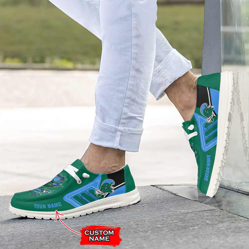 Tulane Green Wave personalisierte H-D-Sportschuhe – individuelles Namensdesign