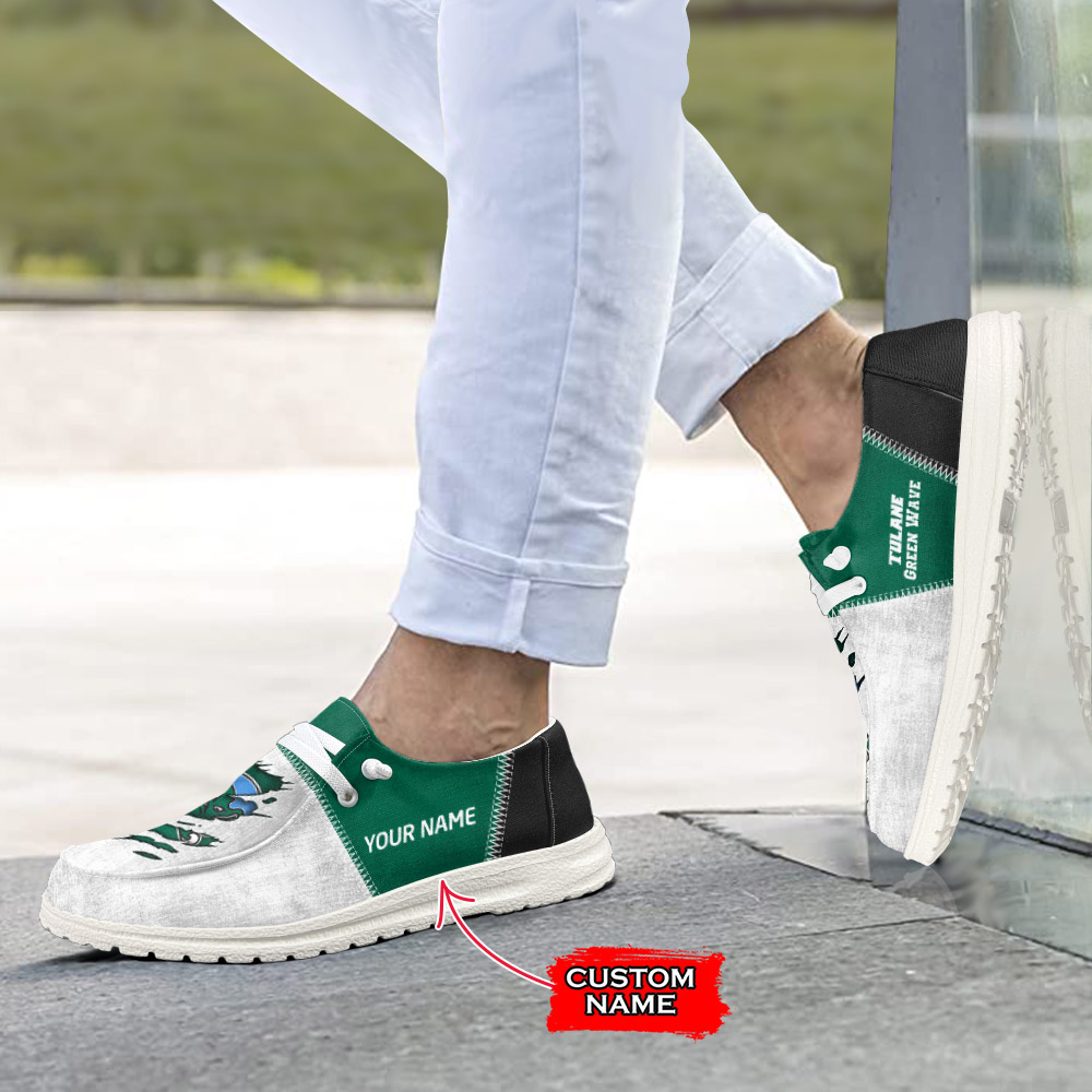 Tulane Green Wave personalisierte H-D-Sportschuhe – individuelles Namensdesign