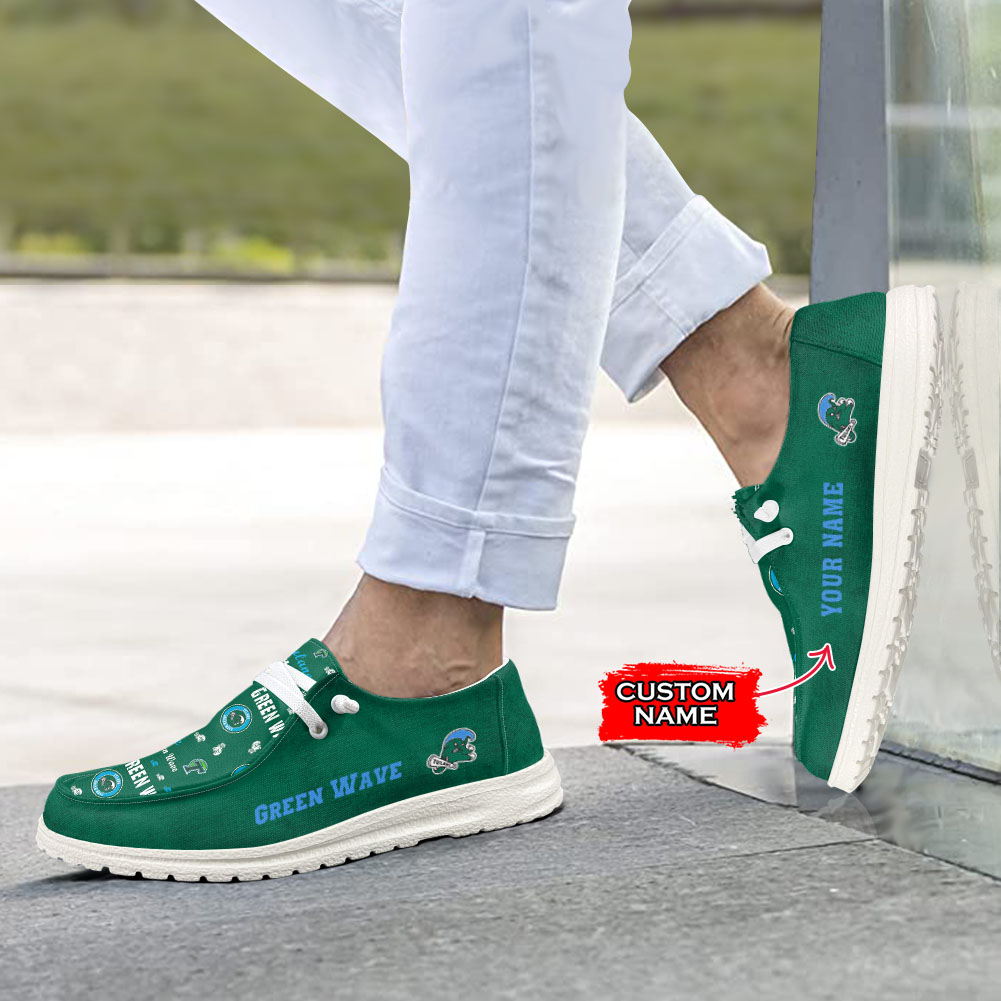 Tulane Green Wave personalisierte H-D-Sportschuhe – individuelles Namensdesign