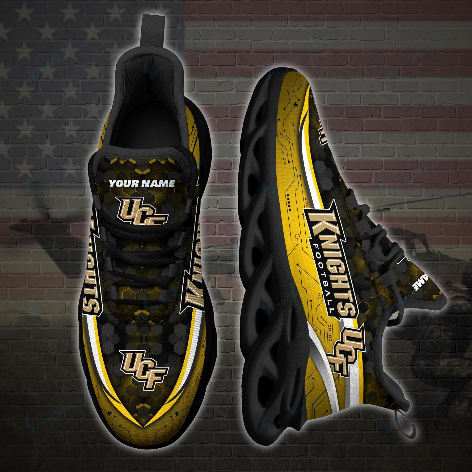UCF Knights personalisierte Max Soul YZ Running Sneakers 107