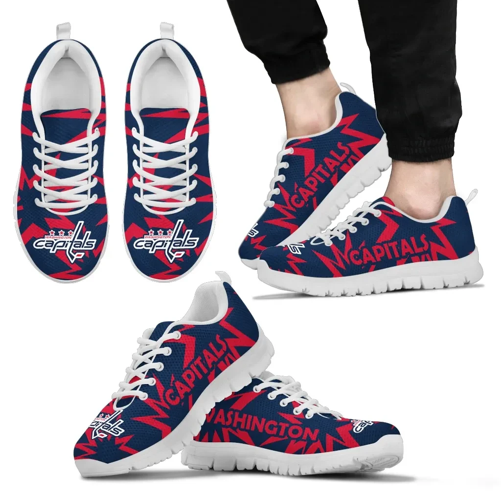 Zig Zag Circle Dizzy Excellent Nice Logo Washington Capitals Sneakers
