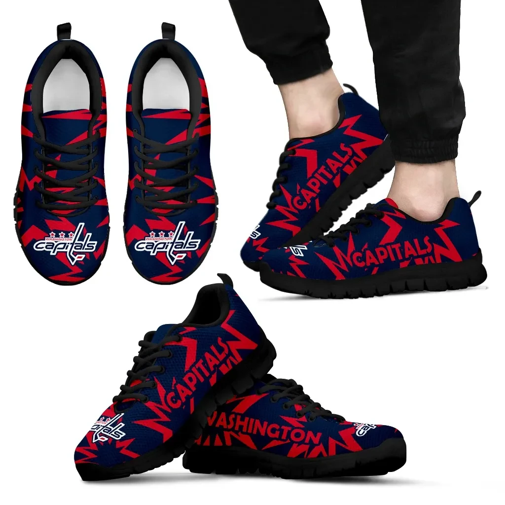Zig Zag Circle Dizzy Excellent Nice Logo Washington Capitals Sneakers