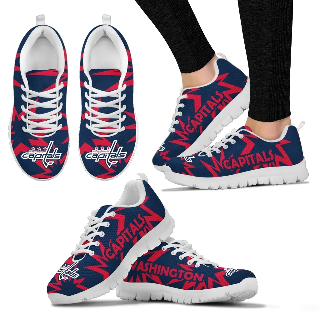 Zig Zag Circle Dizzy Excellent Nice Logo Washington Capitals Sneakers
